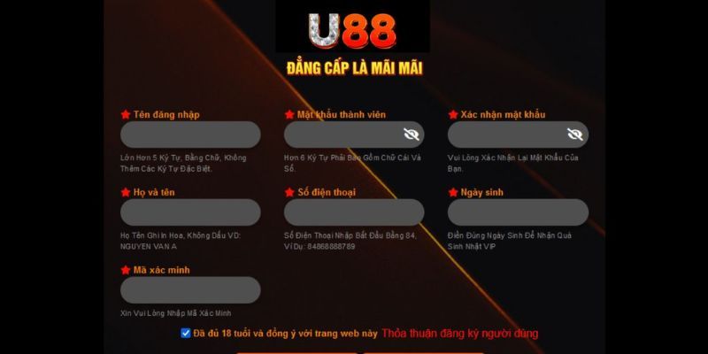 Đăng ký U88 dễ dàng và tiết kiệm thời gian Đăng ký U88 dễ dàng và tiết kiệm thời gian